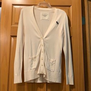 White Abercrombie & Fitch button up cardigan